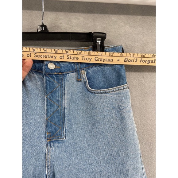 Topman Shorts Mens Sz 28 Slim Cut Off Denim Shorts Raw Hem Pockets Button Fly‎ - Picture 2 of 11